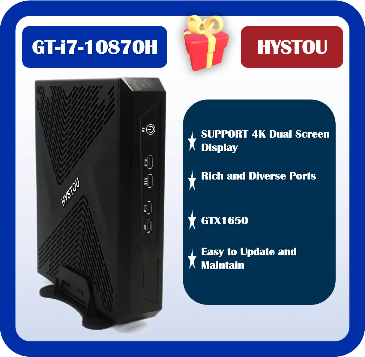 

Hot Sale NVIDIA GTX1650 4GB Desktop Computer 64G 512G SSD Windows 10 HD DVI DP 8K Mini Gaming PC