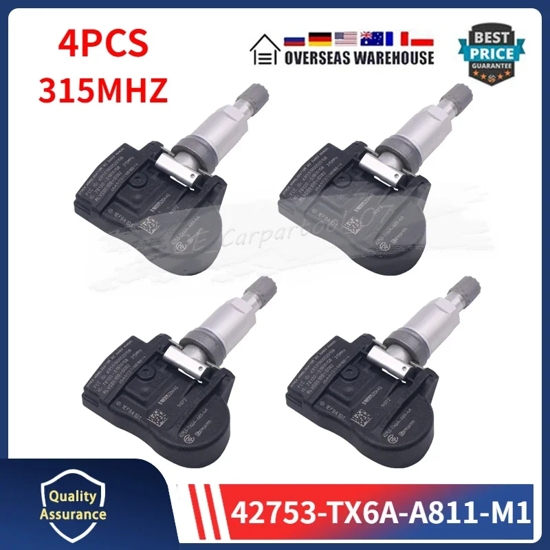 42753-TX6A-A811-M1 TPMS датчик автомобильных шин 4 шт. для Honda Acura датчики системы контроля