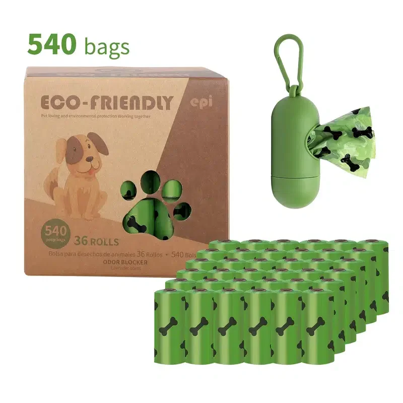 

Rolls 540 Dog Poop Bags, Degradable Eco-friendly Dog Poop Bags With Dispenser Leash Clip