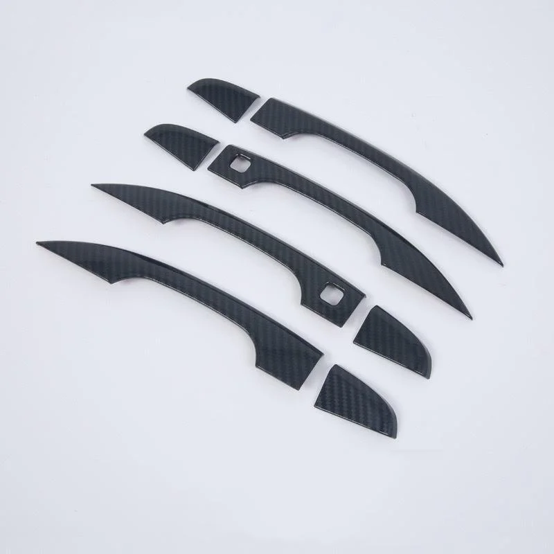 

For Honda For Accord 10 4pcs Carbon Fiber Pattern Smart Keyhole Exterior Door Handle Cover Trim Sticker Pull Doorknob Car