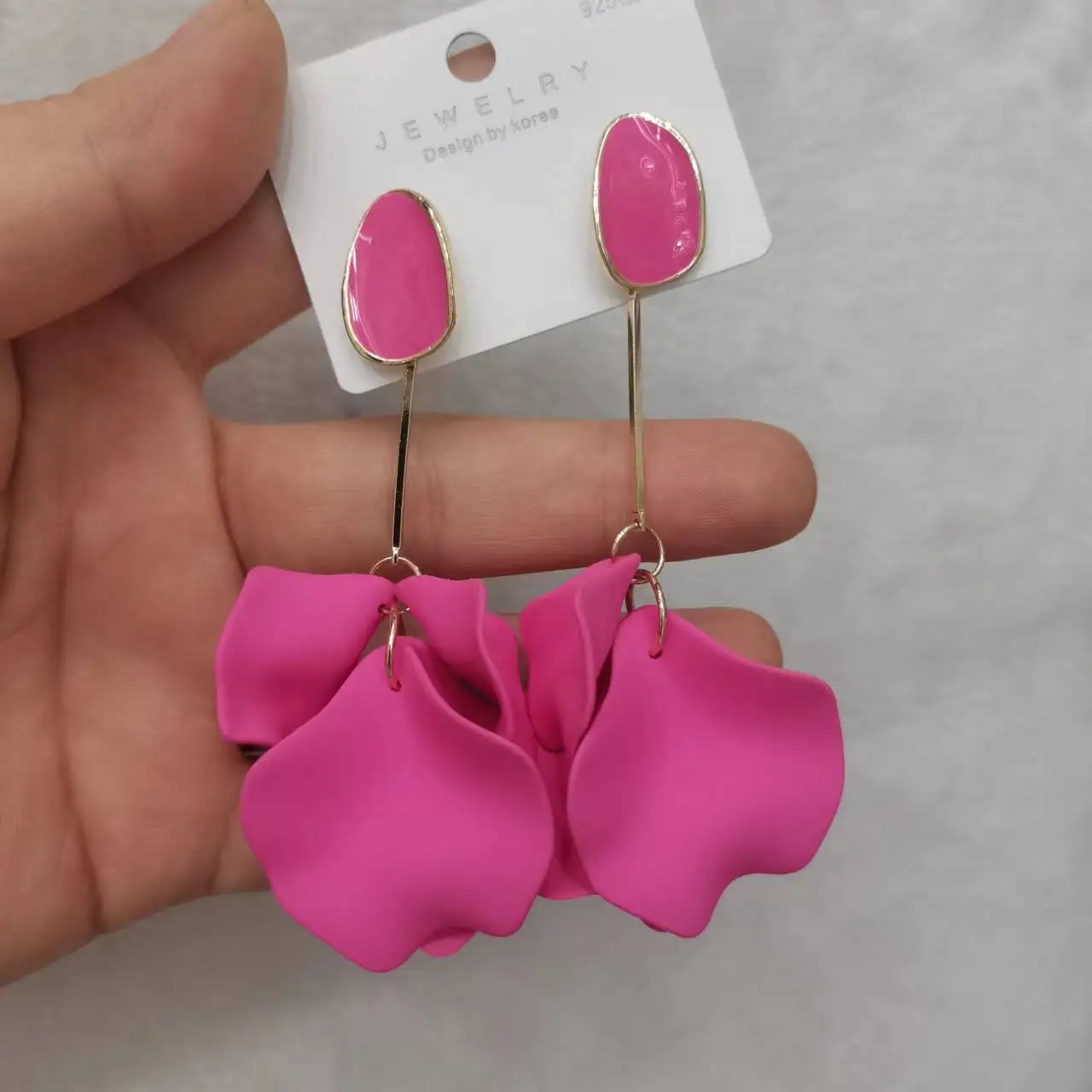 

2022 Summer New Trendy Acrylic Petal Flower Long Dangle Earrings For Women Fashion Jewelry Holiday Earings Brincos Wholesale
