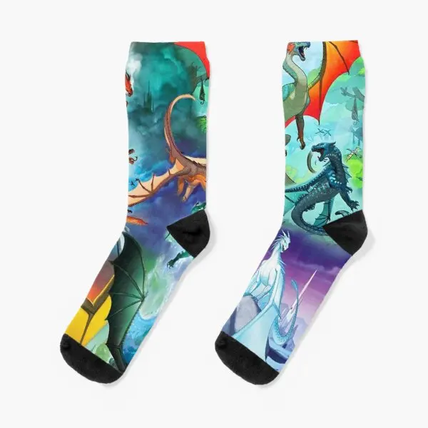 

Wings Of Fire All Dragon Series Crew Socks Short Best Unisex Cotton Pattern Women Girls Funny Cartoon Mens Black Cute