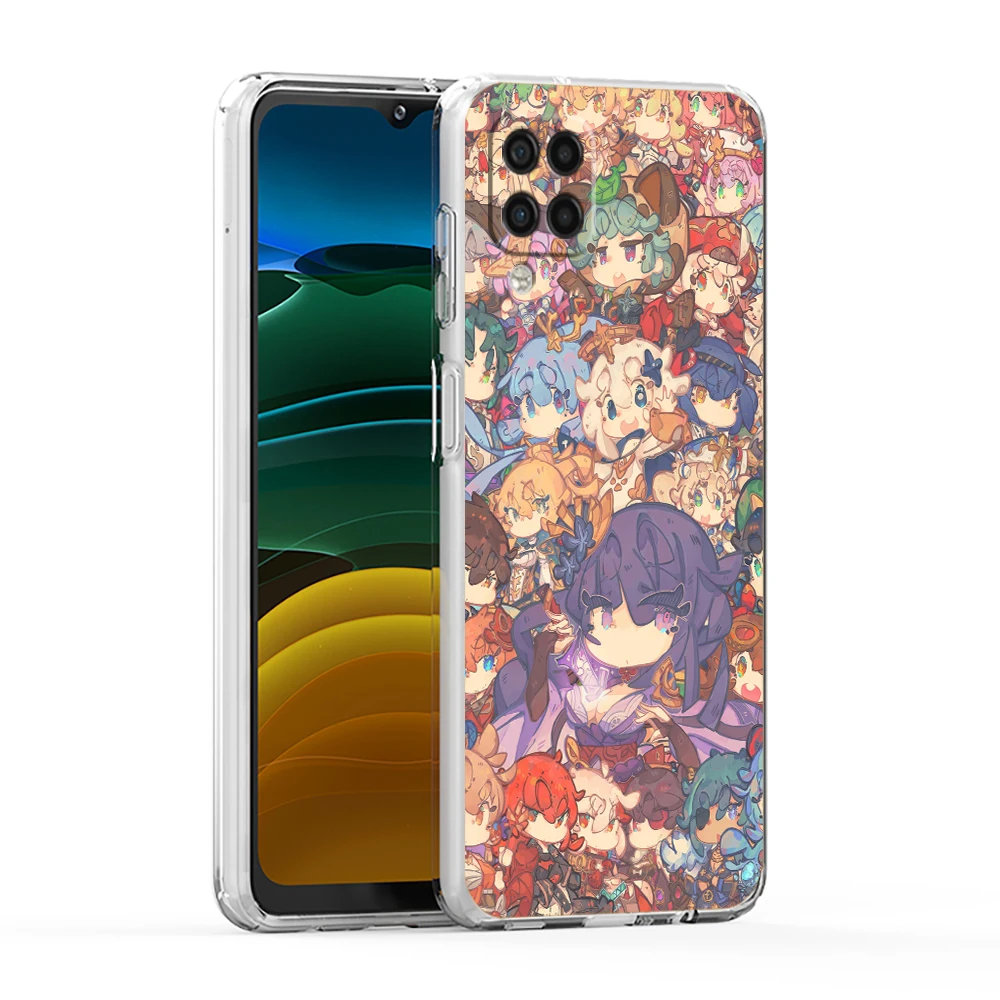 Genshin Impact Anime TPU Cover for Samsung Galaxy A13 A22  A52S A52 A72 A51 A71 A41 A31 A21 A11 5G Luxury Transparent Phone Case