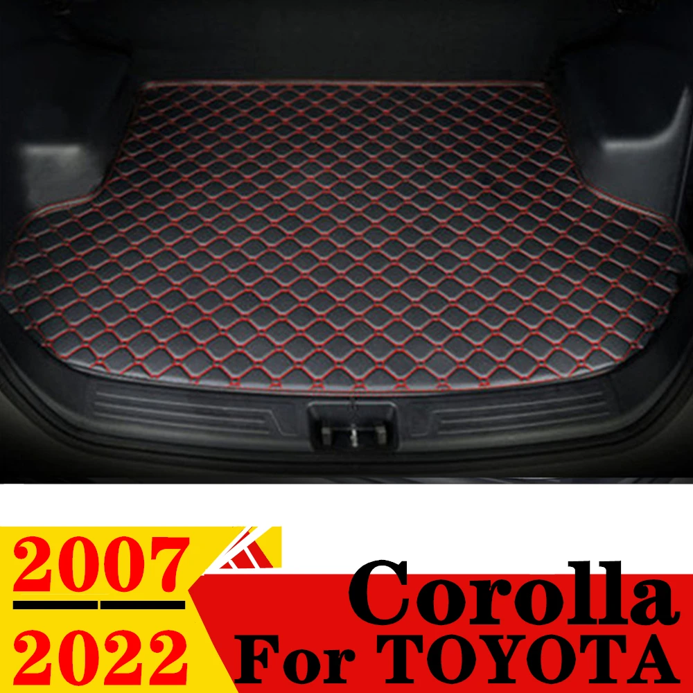 

Коврик для багажника автомобиля Toyota Corolla 2007 08-2022, плоский боковой водонепроницаемый задний коврик для груза, коврик, аксессуары для авто, подкладка для багажника
