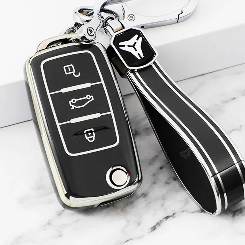 

Автомобильный чехол-книжка из ТПУ для Volkswagen, защитный чехол для Volkswagen, Bora, Polo, Tiguan, Jetta, Passat B5, B6, B7, Golf, Beetle, Skoda Octavia