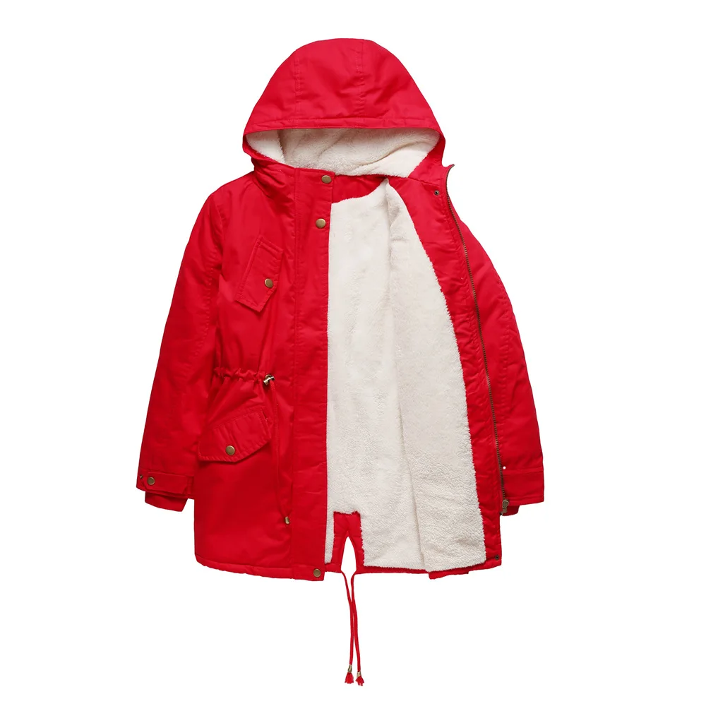 Thickened Hooded Coat Women's Winter Jacket Fashion Long Sleeved Warm Women's Cotton Padded Clothes and Coat Women S-5XL
