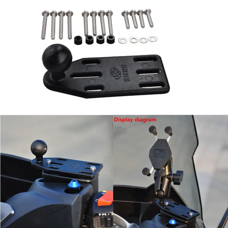 

Высокая прочность мотоцикл фиксированный кронштейн адаптер 25 мм шаровая Головка руль зеркало кронштейн база велосипед мобильный телефон ...