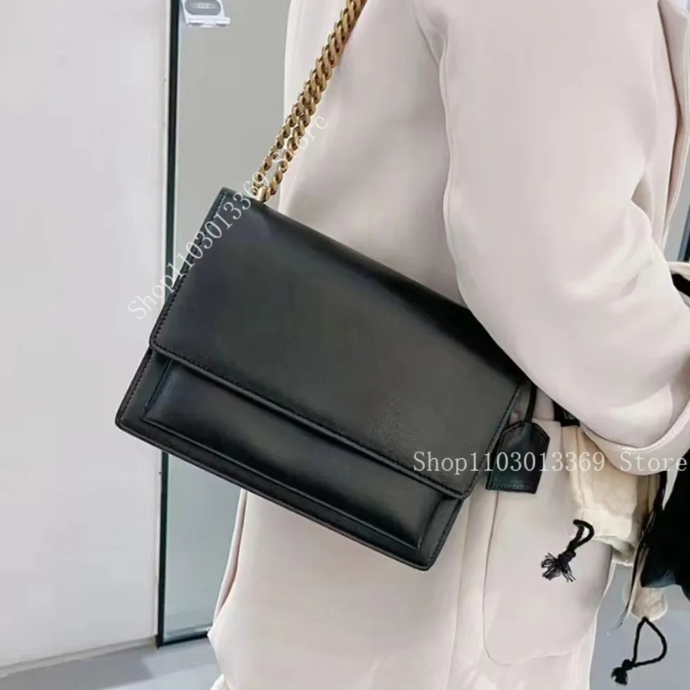 

Classic Sunset Flap Bag Top Quality Women Luxury Designer Organ Shoulder Bag Genuine Leather Handbag Fashion Chain Crossbody Bag