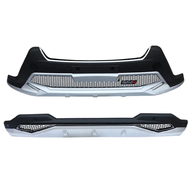 

Передний + задний бампер, Защитная панель для Toyota Rav4 RAV 4 2013-2015, с дневными ходовыми огнями