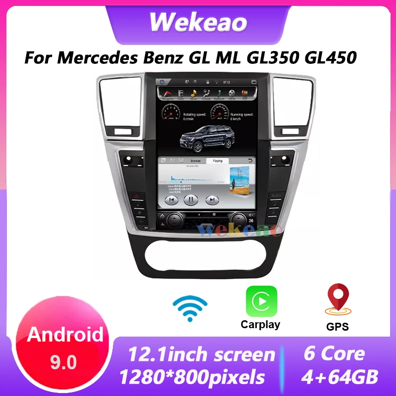 

Wekeao Vertical Screen Tesla Style 12.1" Android Car Dvd Multimedia Player For Mercedes Benz GL ML GL350 GL450 Car DVD Player 4G