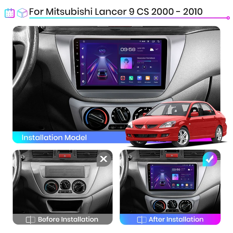Автомагнитола Junsun мультимедийный плеер на Android 10 0 для Mitsubishi Lancer 9 CS 2000 2001 2002 2003