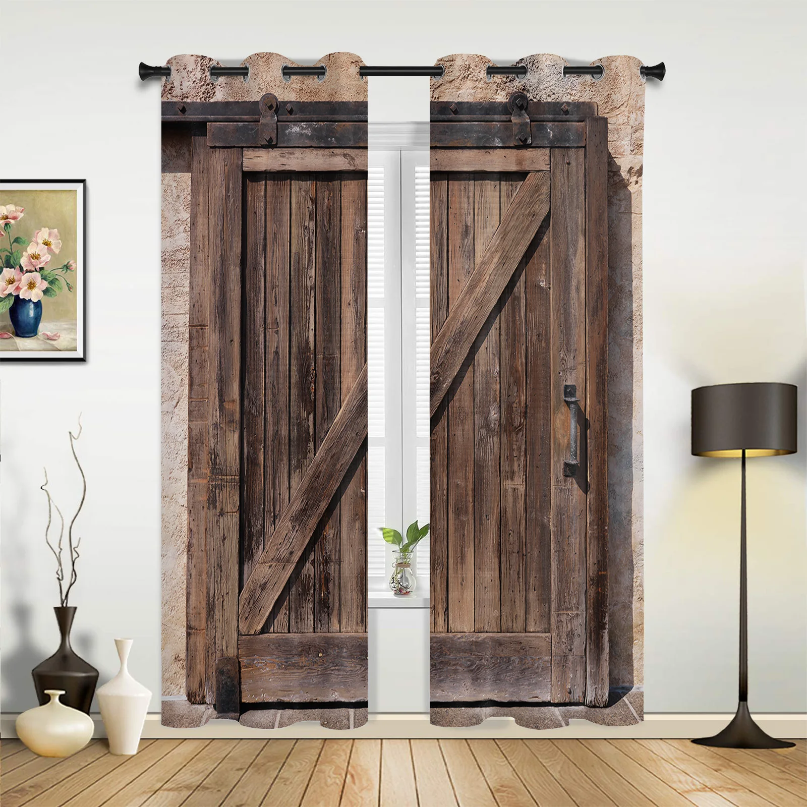 

Old Wooden Doors Curtains for Bedroom Living Room Drapes Kitchen Children's Room Window Curtain Modern Home Decor