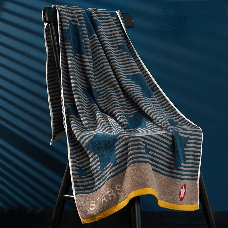 Большое Быстросохнущее Хлопковое Банное Полотенце Для Мужчин Впитывающее