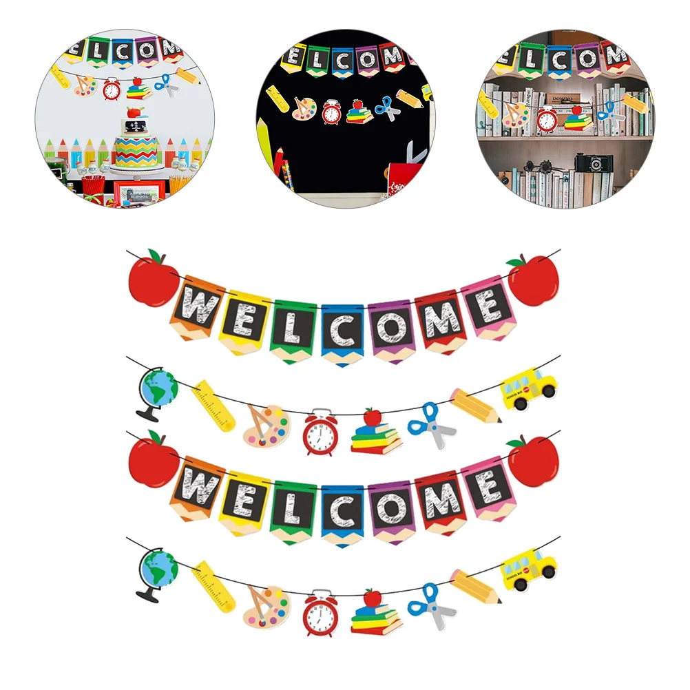 

School Backbanner Welcome Hanging Flagclassroom Decor Party Decoration Season