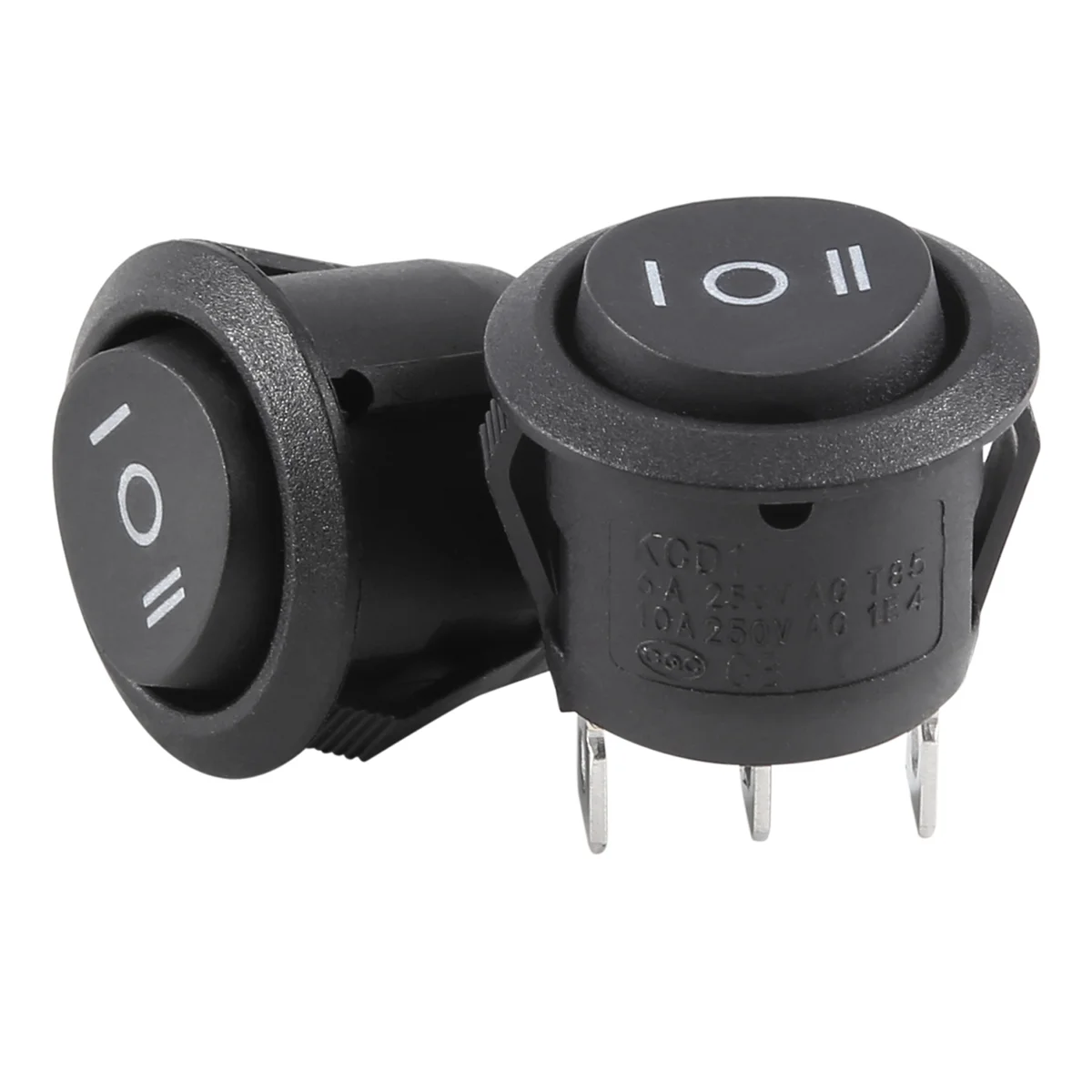 

2 x AC 6A/250V 10A/125V 3-контактный SPDT вкл/выкл/вкл 3-позиционный круглый лодочный кулисный переключатель