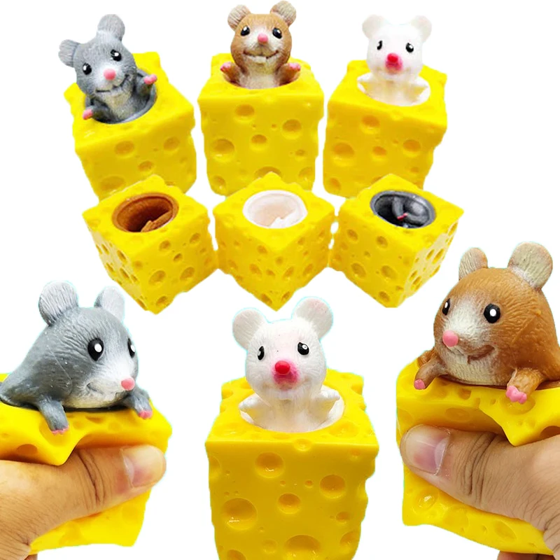 

Cheese mouse Cup Squeeze Toys Kids Cute Cartoon Relief Toys Children Sensory Fidget Toy Pinching Toy Fidget Toys Gift For Friend