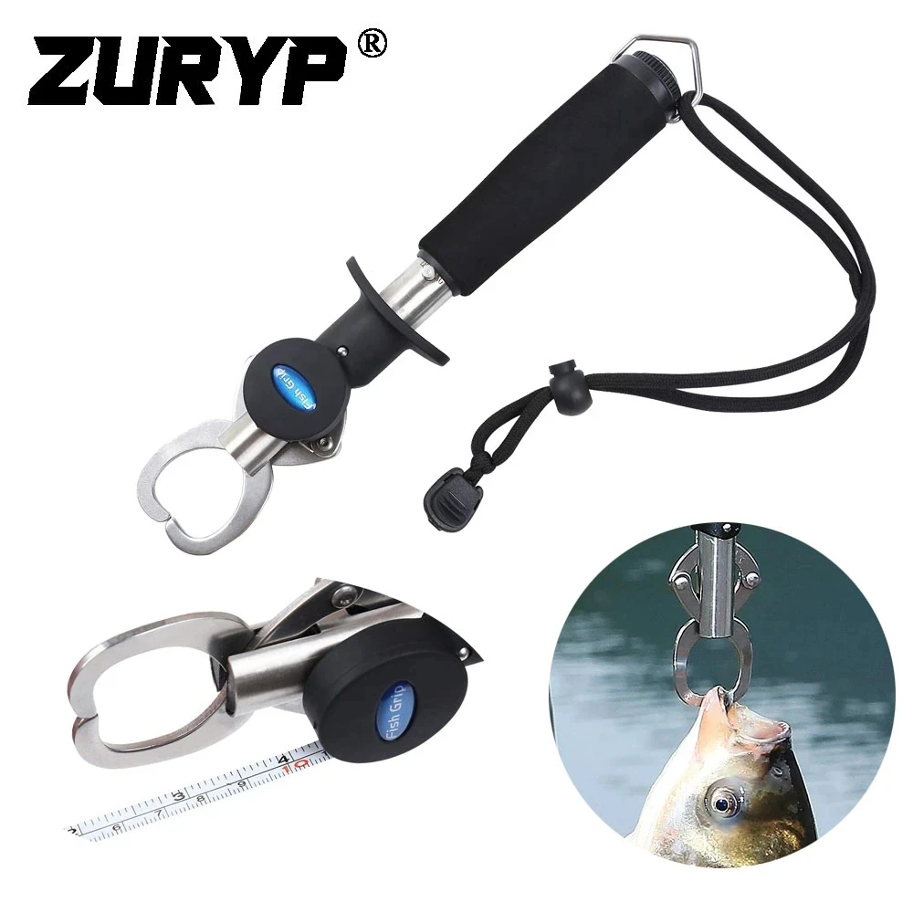 

ZURYP NEW Stainless Steel Fish Catcher Fishing Plier Clip Grip with Scale Aluminum Pliers EVA Handle Split Ring Hook Remover
