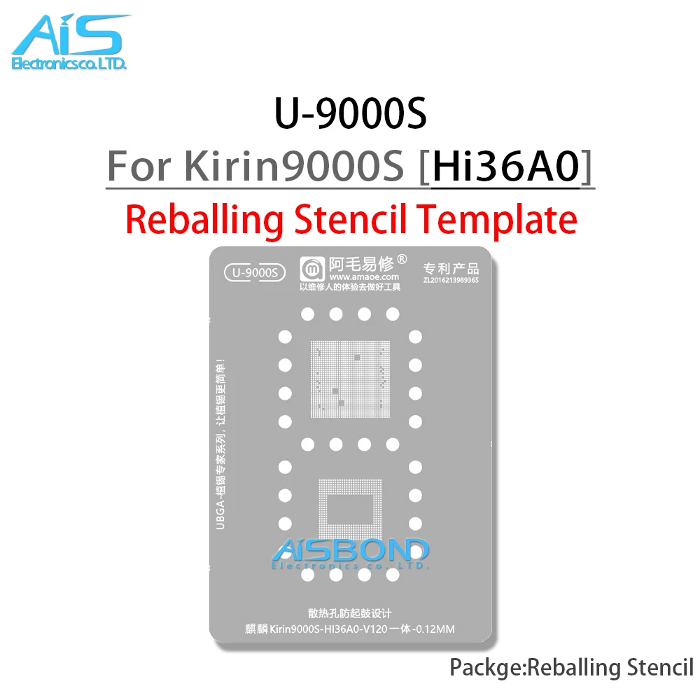 

Amaoe Hi36A0 GFCV120 BGA Reballing Stencil For Huawei Mate60Pro Mate60 Pro + X5 CPU RAM Kirin 9000S Steel Mesh IC Tin Planting