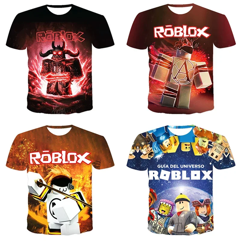 Roblox мультяшная детская футболка для мальчиков игра Спортивная детский