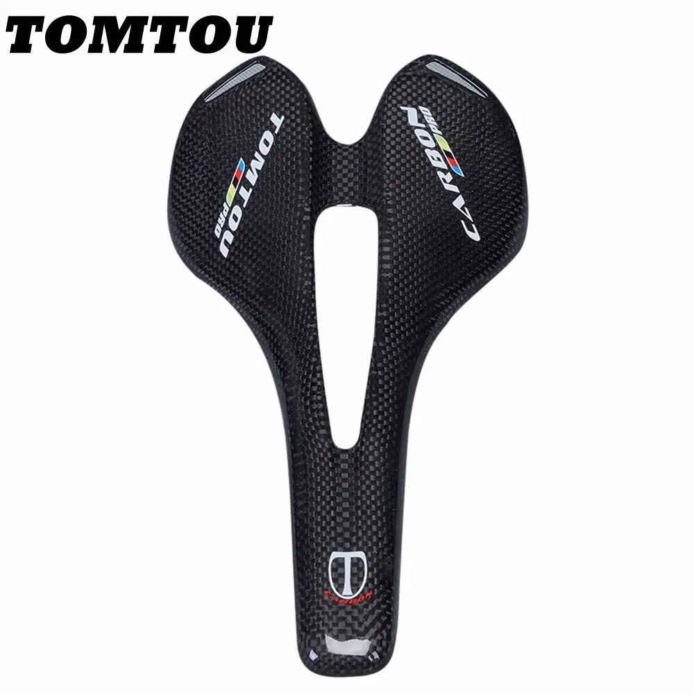 

TOMTOU Full Carbon Fiber Bicycle Saddle Road MTB Bike Carbon Saddle Seat Bike Cushion 270*143mm Cycling Parts