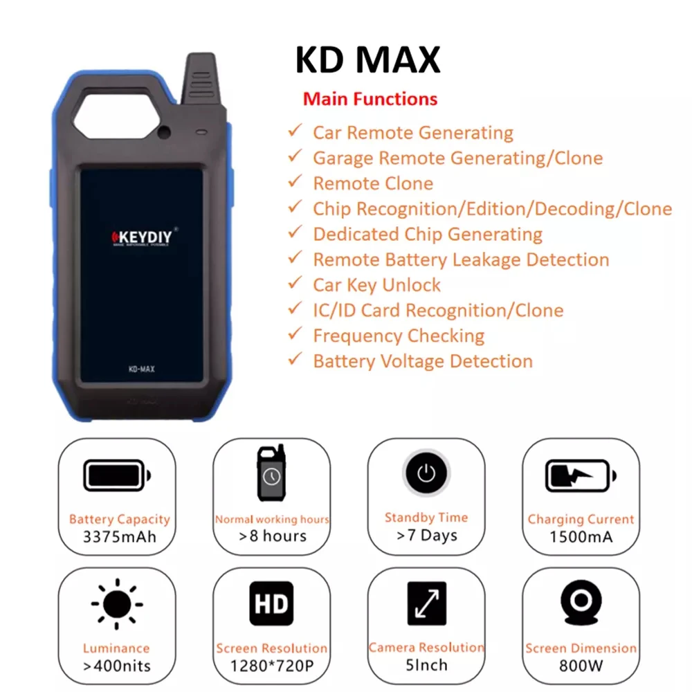 Фото KEYDIY KD MAX программатор ключей, автоматическая разблокировка, дистанционный генератор, транспондер, считыватель чипов, тестер частоты, многофункциональное умное устройство №4