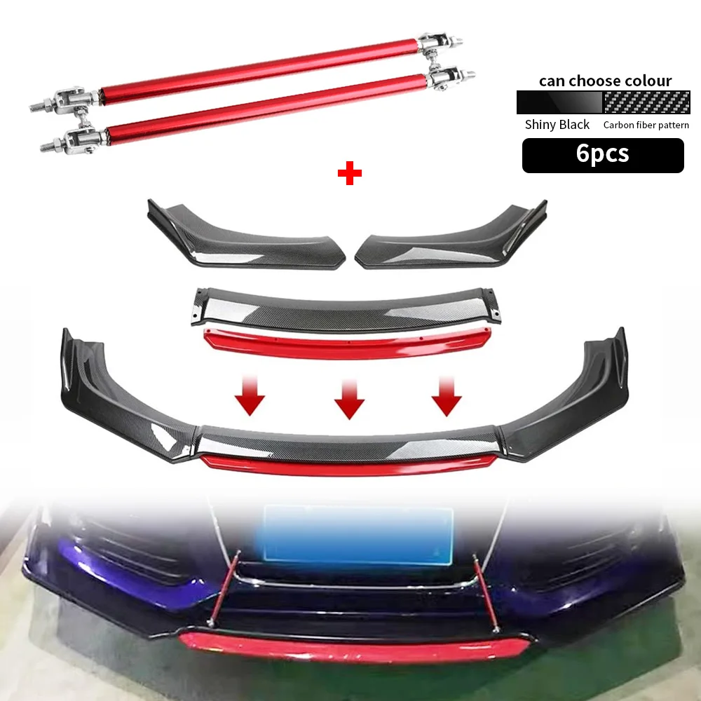 

For Scion TC 05-16 FR-S Front Bumper Lip Splitter + Strut Rods A