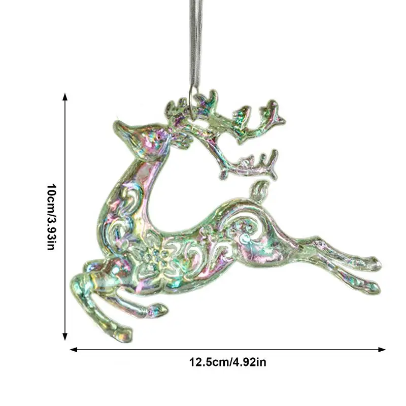 Рождественские украшения с оленями белые снежные хлопья 2D блестящие