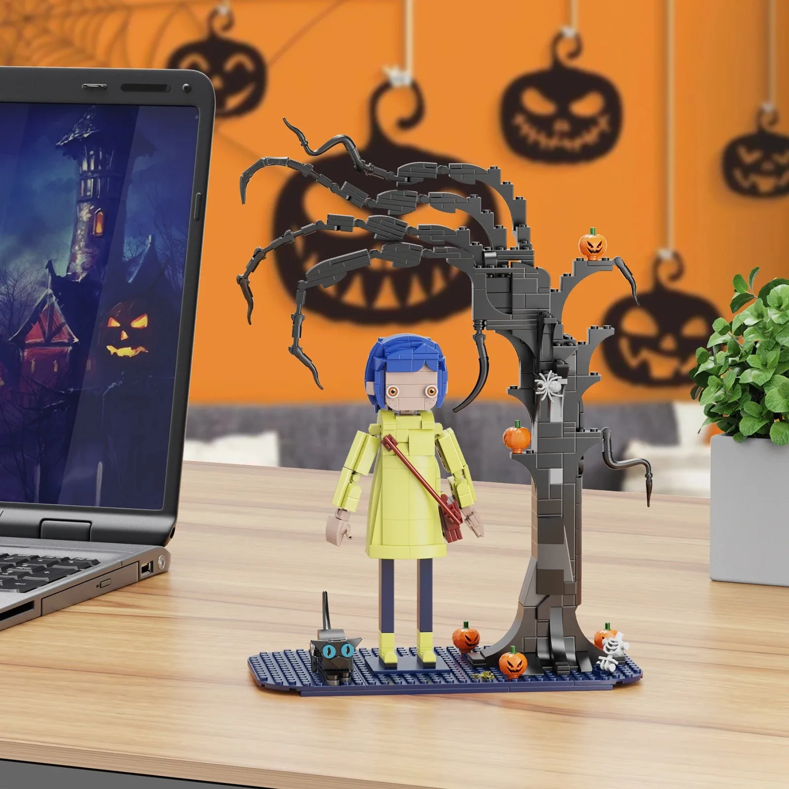 Moc Coralineed House Building Blocks Set Coraline с тыквой и кошками Кошмар перед Рождеством Модель