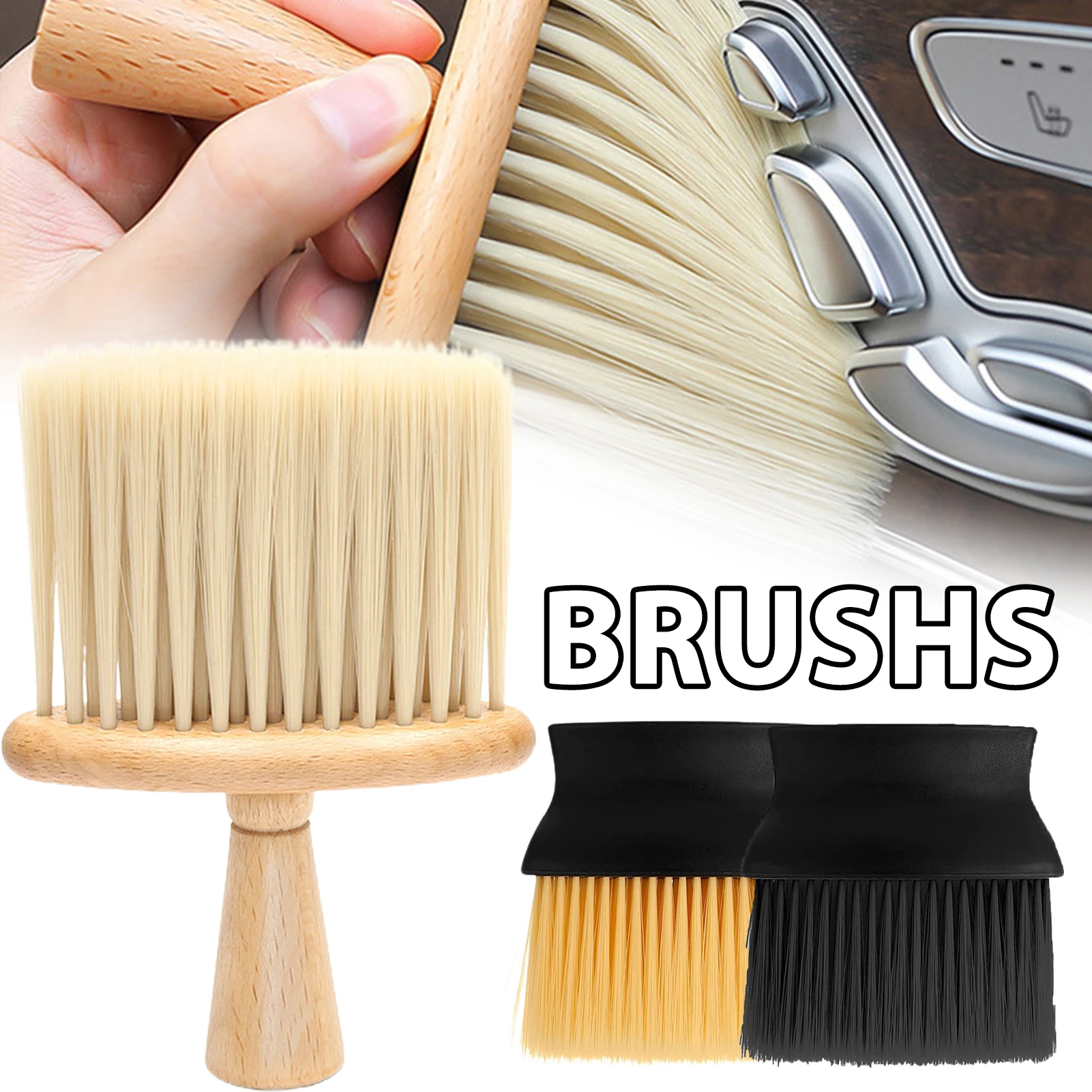 

Car Interior Dust Brush Soft Bristles Detailing Brush Dusting Tool Scratch Free with Handle for Window Slit Dusting Wood