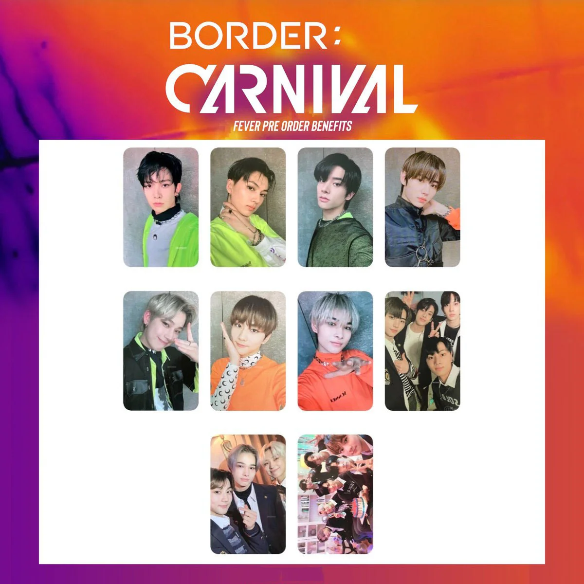 10pcs/set Kpop ENHYPEN Photocards New Photo Album BORDER: CARNIVAL FEVER High Quality HD Photo Card Weverse