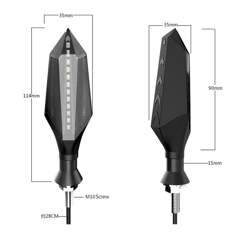 

Anti-rust 10mm Transparent Turn Signal Lights Acceessories Set 2pcs Motorcycle 12 LED Indicators