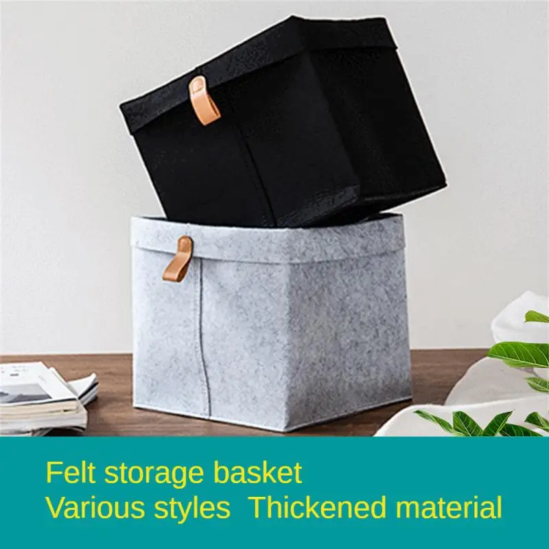 

New Clothes Storage Baskets Home Bathroom Laundry Bucket Office Sundries Box Toy Storage Box Dormitory Underwear Felt Storage