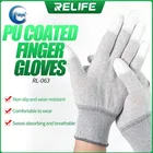 Антистатические перчатки RELIFE RL-063, противоскользящие рабочие электронные перчатки ESD с полиуретановым изоляционным покрытием, защита пальцев для ремонта телефонов