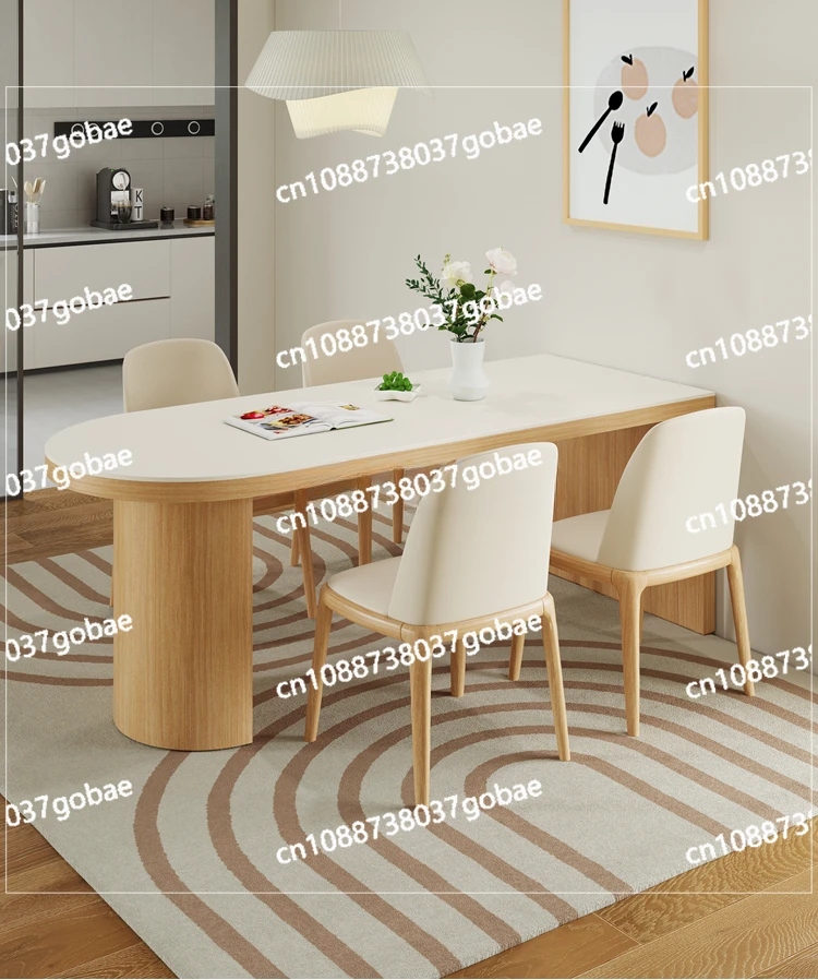 Обеденный стол из массива дерева и камня современный минималистичный