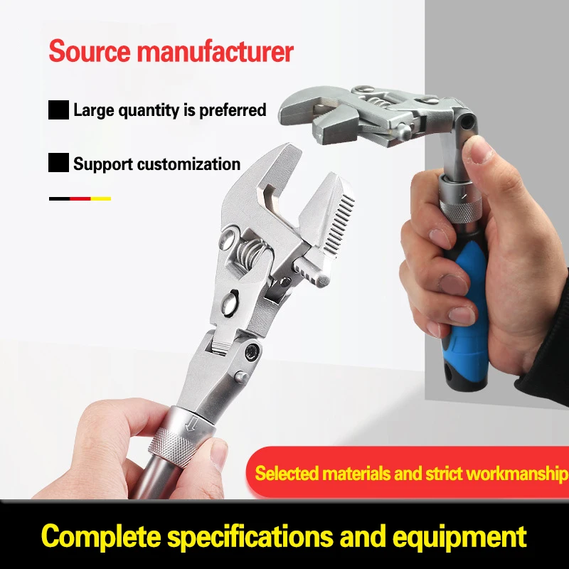 

5 in 1 Torque Wrench 10 inch Adjustable Ratchet Wrench 180 Degree Folding Wrench Home Maintenance Hand Tool