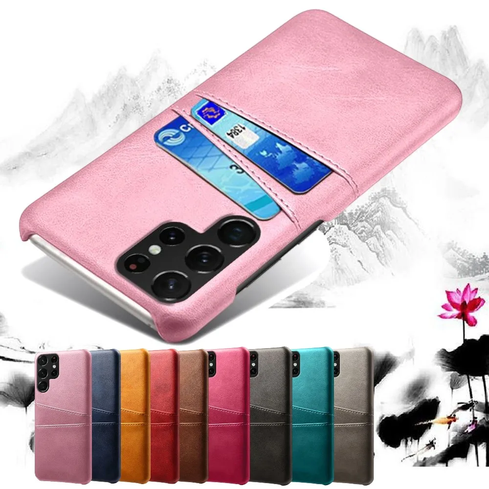 

For Samsung Galaxy S23 Ultra S22 S21 S20 S10 Plus 5G S9 S8 Leather Card Holder Phone Case Samsung Note 20 10 9 PU Leather Cover