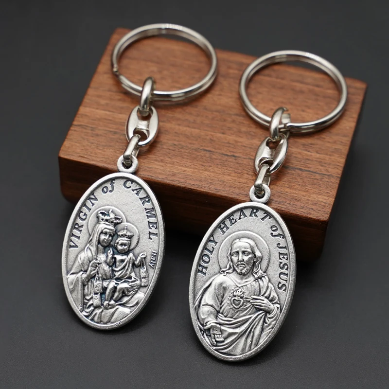 Высококачественный двусторонний брелок Carmelite YS с изображением Святой сердца из