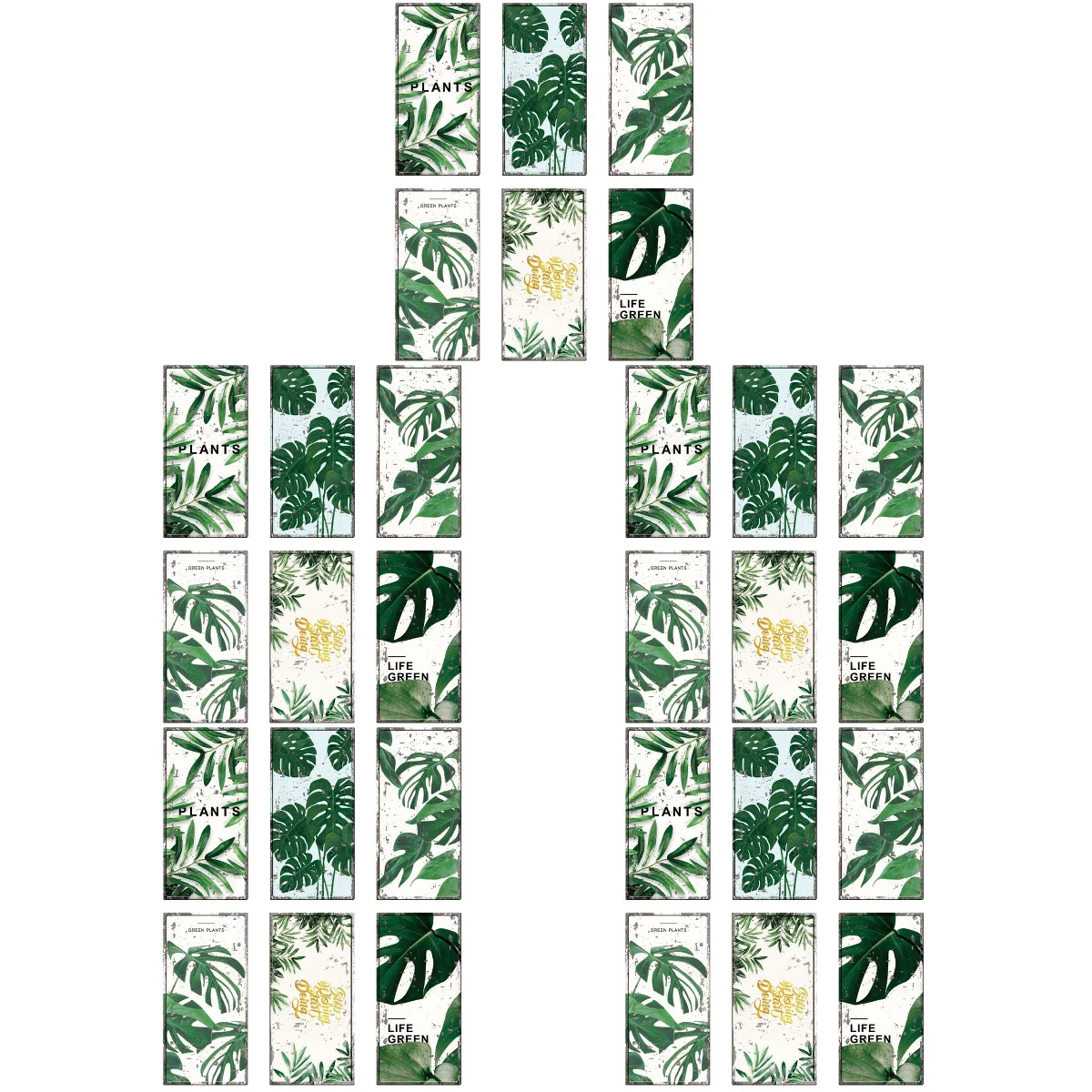 

30 pcs Fresh Plant Wall Stickers Leaves Wall Decals Living Bedroom Decors