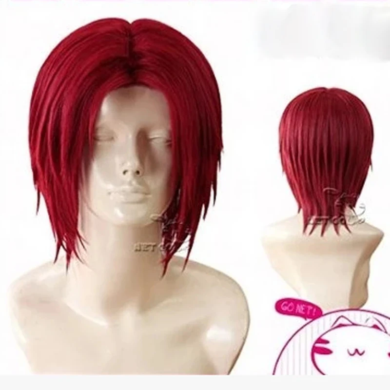 

Парик для косплея Shanks из аниме One Piece Mid разделение красные короткие термостойкие синтетические волосы парики + шапочка для парика