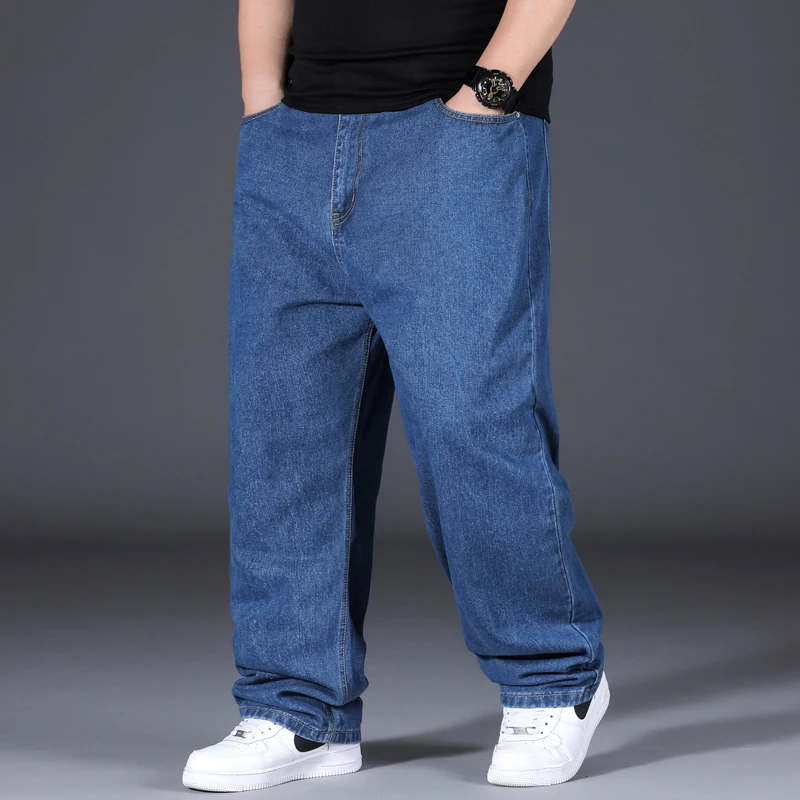 Джинсы мужские большого размера 10XL дышащие свободные брюки повседневные из