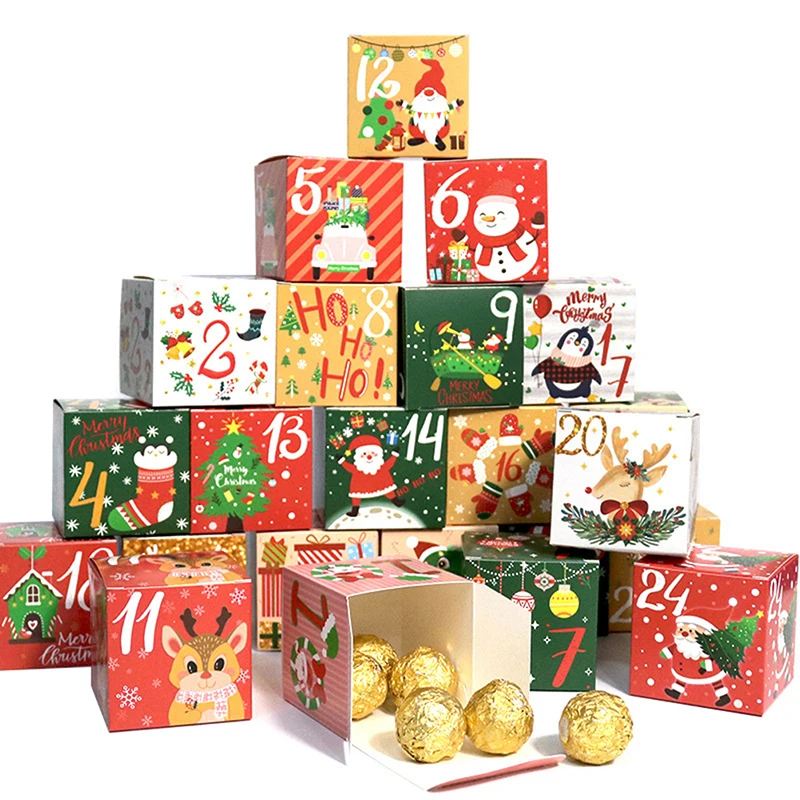 Es 24 Days Diy Advent Calendar Boxes Paper Advent Countdown Gift Boxes For Kids And Family