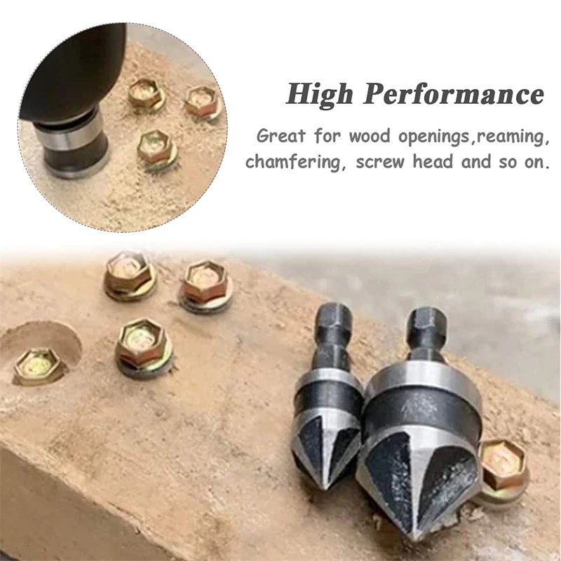 Набор сверл для зенковки комплект из 3 быстросменных насадок работ по дереву и