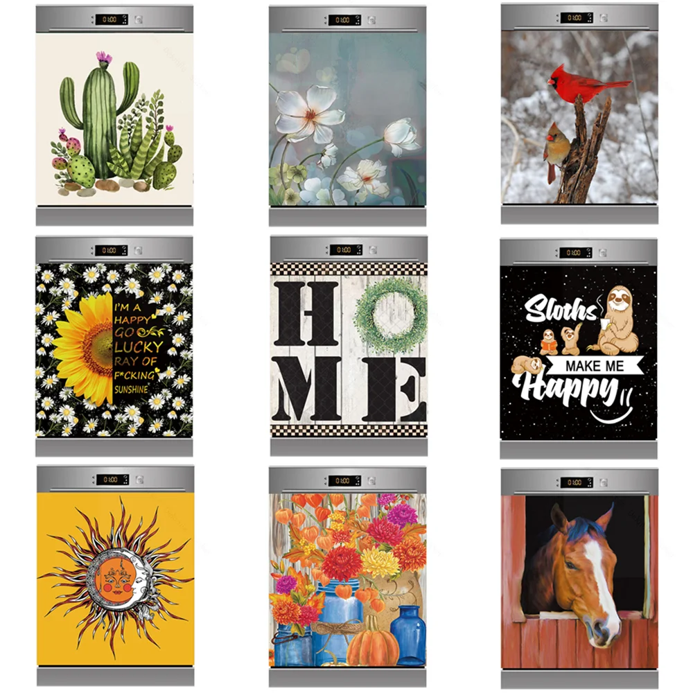 

Dishwasher Decals Stickers Lave Vaisselle Fridge Cover Wallpaper Vinyl Refrigerators Self-adhesive 3D Panels housses de frigo