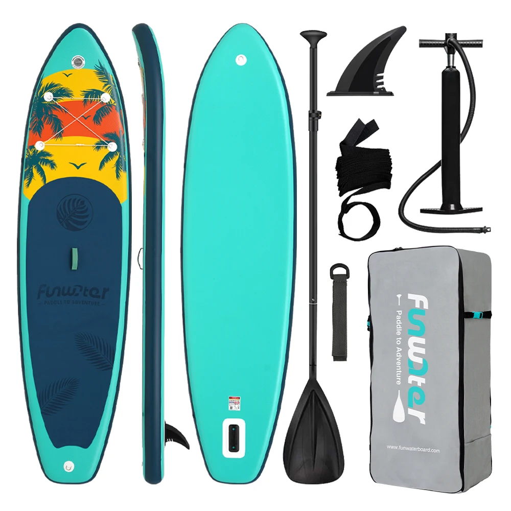 FunWater Inflatable Stand Up Paddle Board Paddling Board Surfboard Surf Sup Board 320-385CM Non-Slip Water Sport Paddle Board