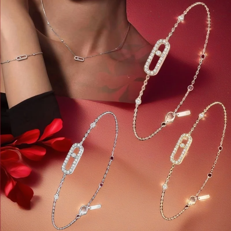 Оригинальный браслет MOVE UNO PAVÉ из белого золота с бриллиантами стерлингового