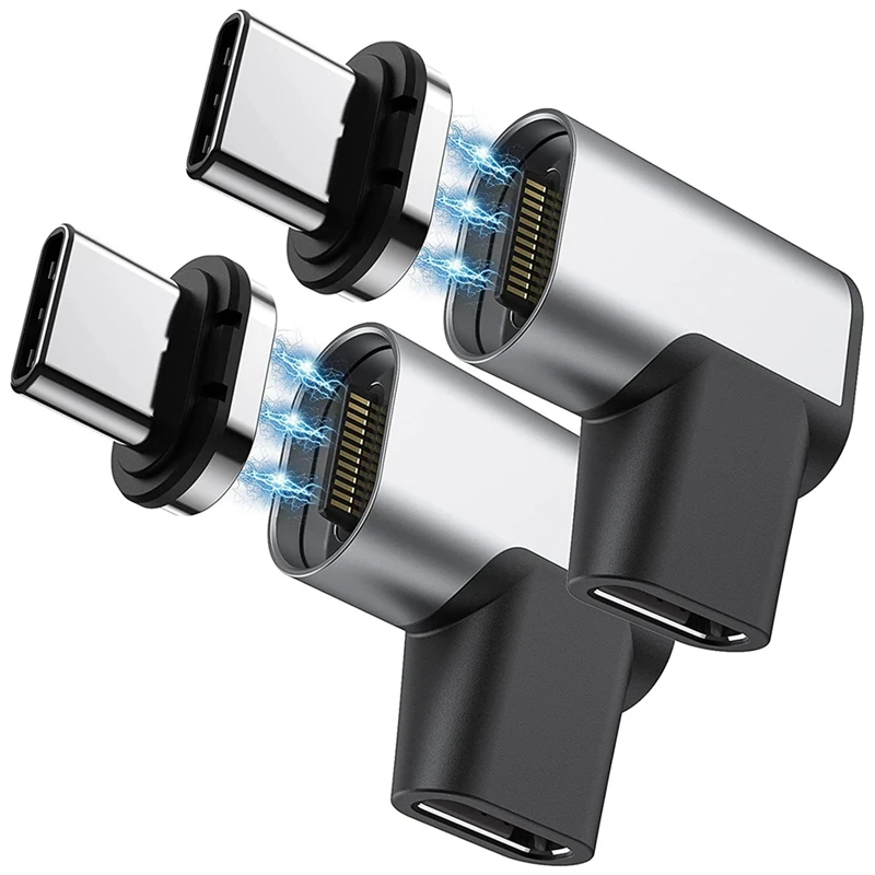 

USB C Magnetic Adapter 24Pins Type C Connector Right Angle Support USB PD 100W Quick Charge,10Gb/S Data Transfer