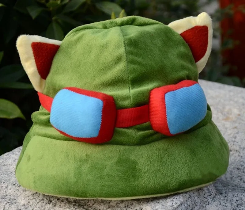 

Game LOL Cosplay Swift Scout Teemo Hat High Quality Plush Cute Green Cap Accessories Props Gift for Kids Dropshipping