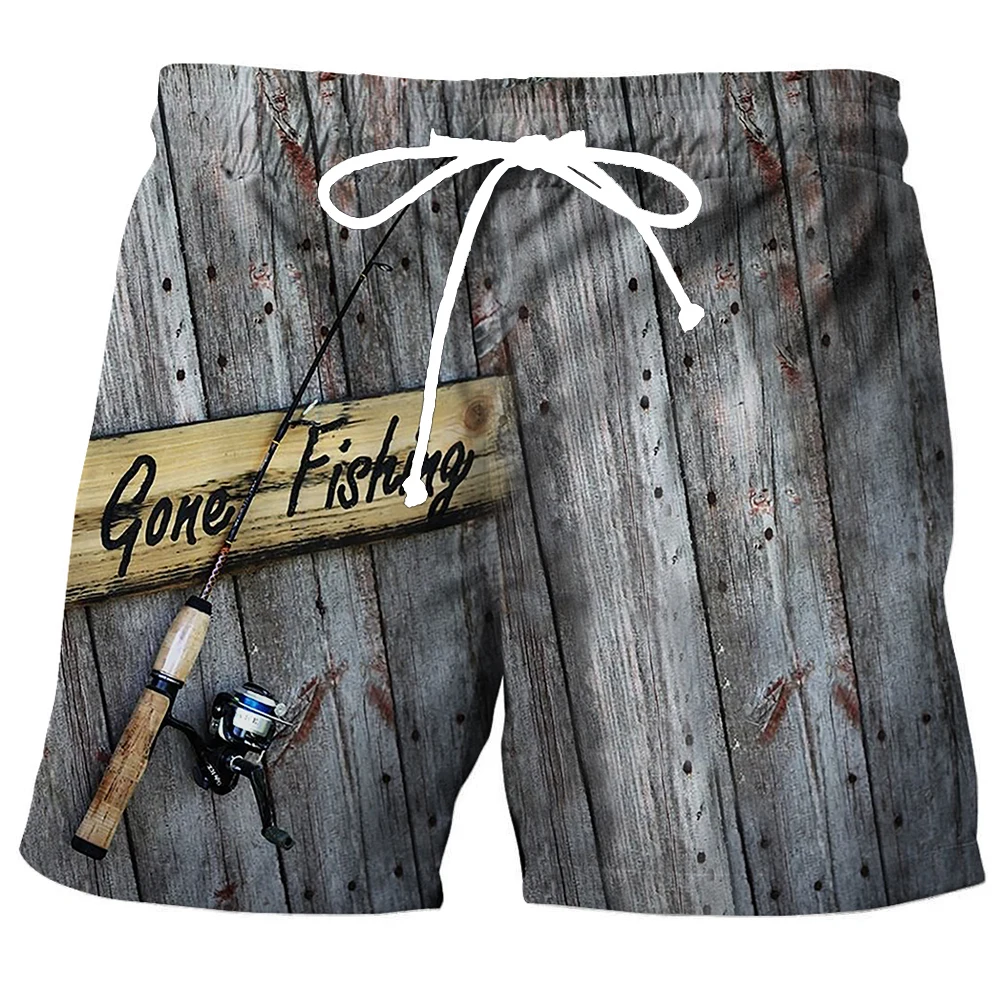 

Fashion Men's Shorts Boys Casual Beach Shorts 3D Printed Fishing Hobbies Elastic Waist with Drawstring Summer Jogger Shorts