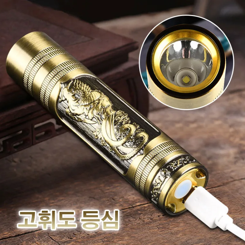 

Powerful Retro Distance Flthis Light Mini USB Recable LED Gift Handle Light