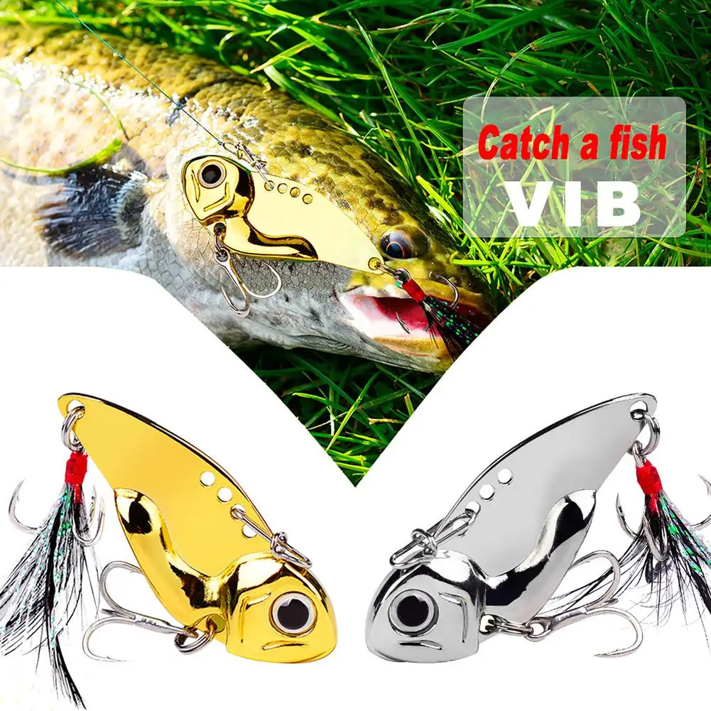 

5pcs Metal Blade Baits Long-range Vib Fishing Spoons Crankbaits Swimbaits Fishing Lures With 5-grid Storage Box